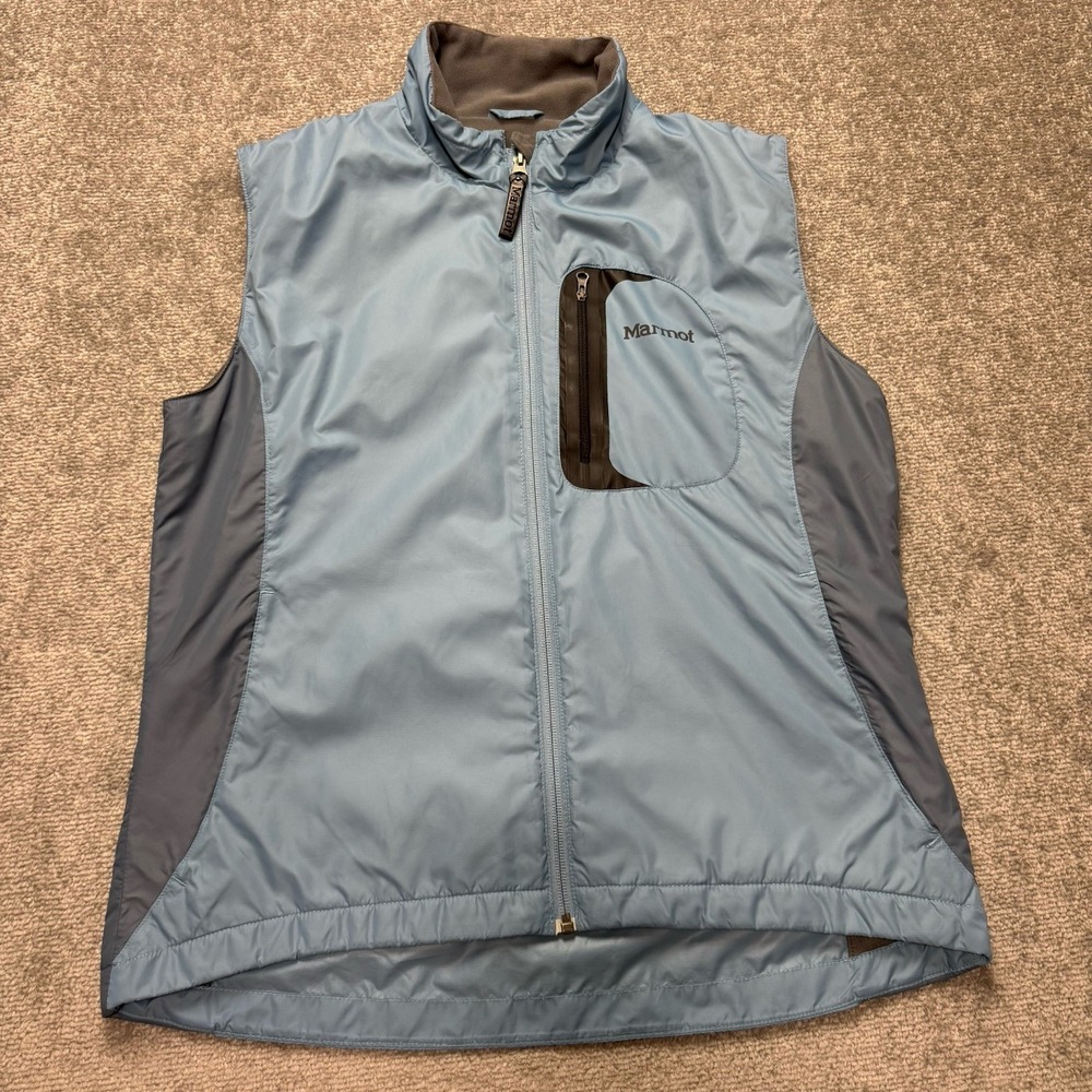 Marmot Vest Blue Lightweight Windbreaker Full Zip Hiking Women's Large